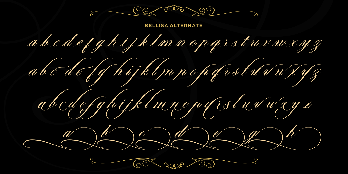 Ejemplo de fuente Bellisa Script Script